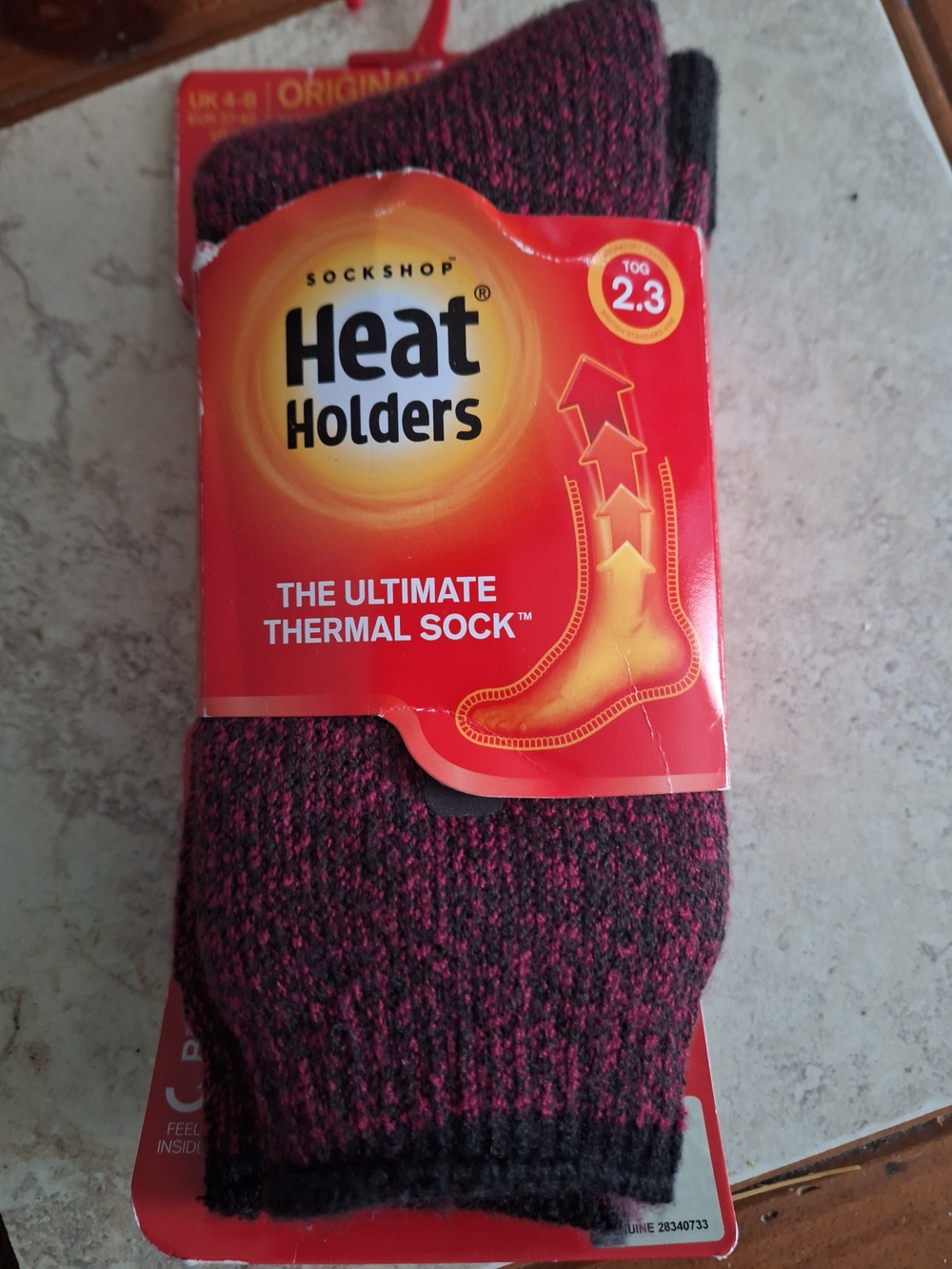 Heat Holders Men’s Thermal Athletic Socks - Maroon/Black